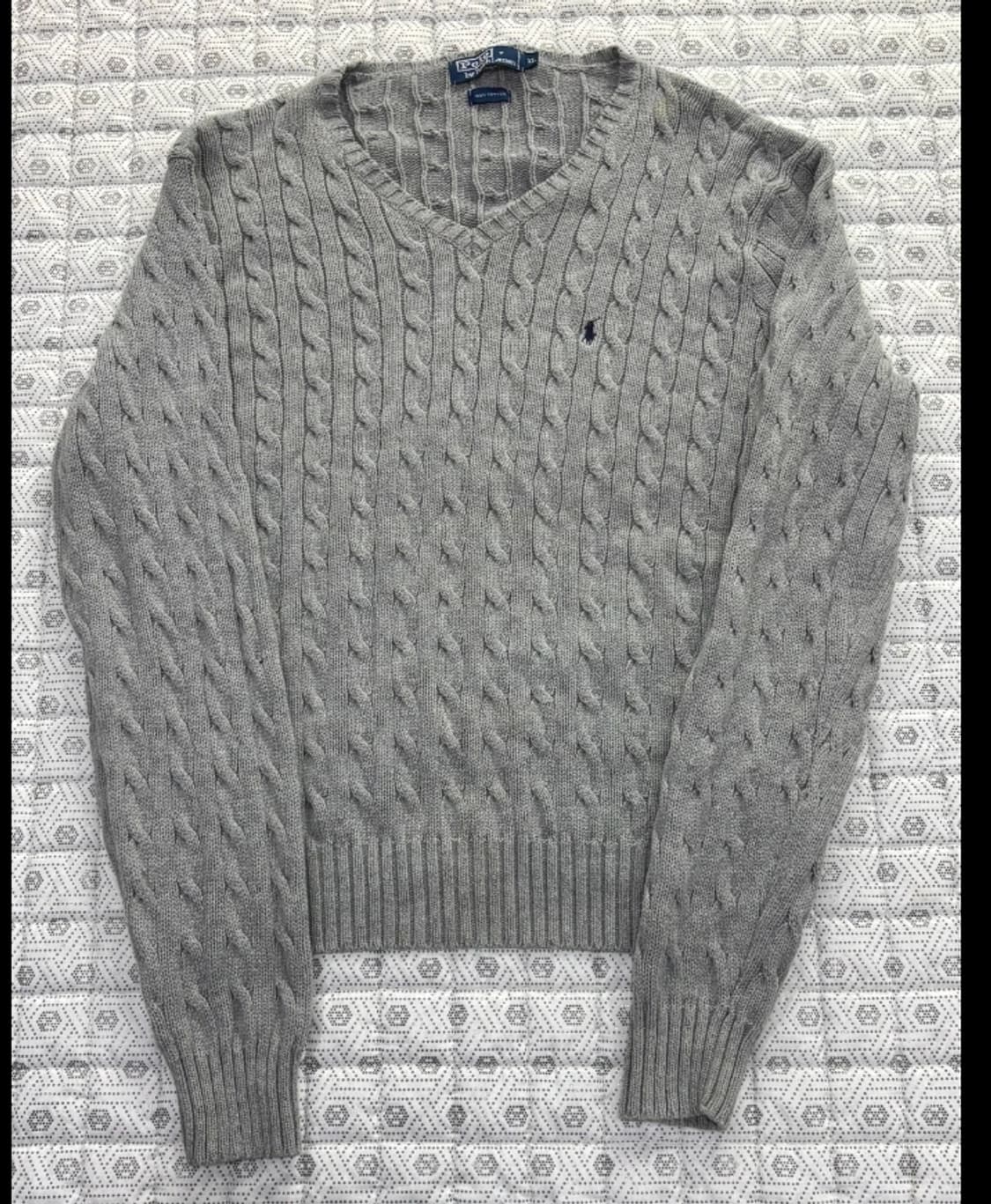 폴로 랄프로렌 케이블 니트 XL 회색 상품이미지4