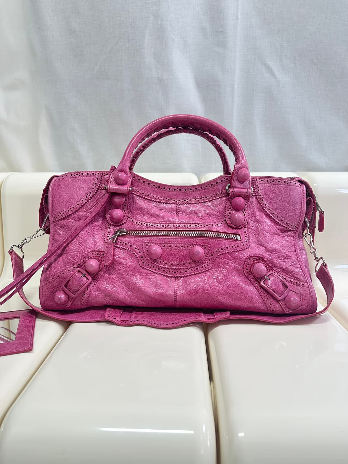 [A 정품] 발렌시아가 시티 모터백 파트타임 진핑크 상품이미지9