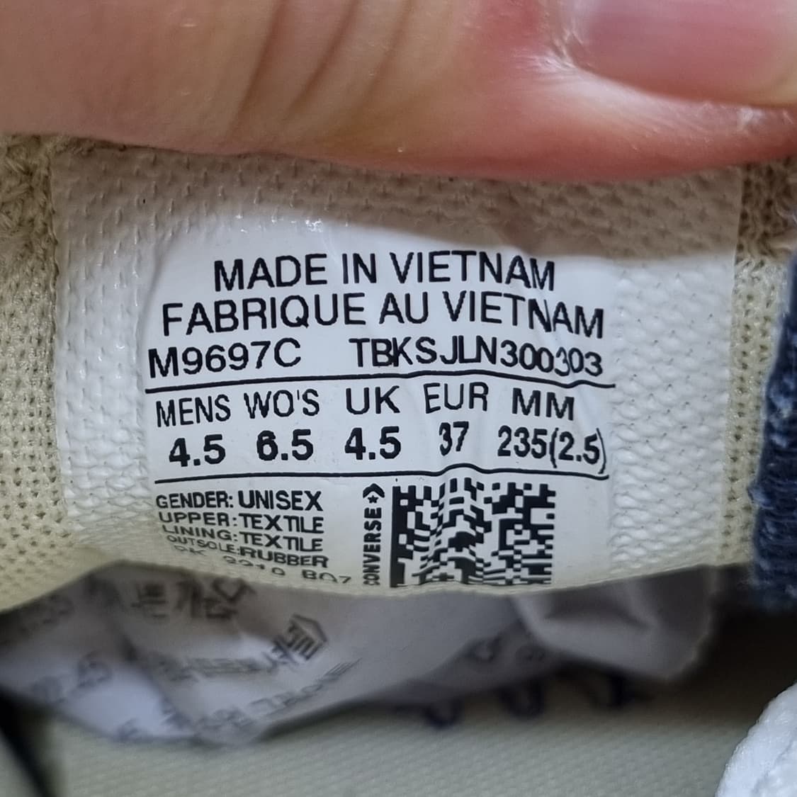 컨버스 척테일러 클래식 네이비 여성 스니커즈 235 상품이미지6