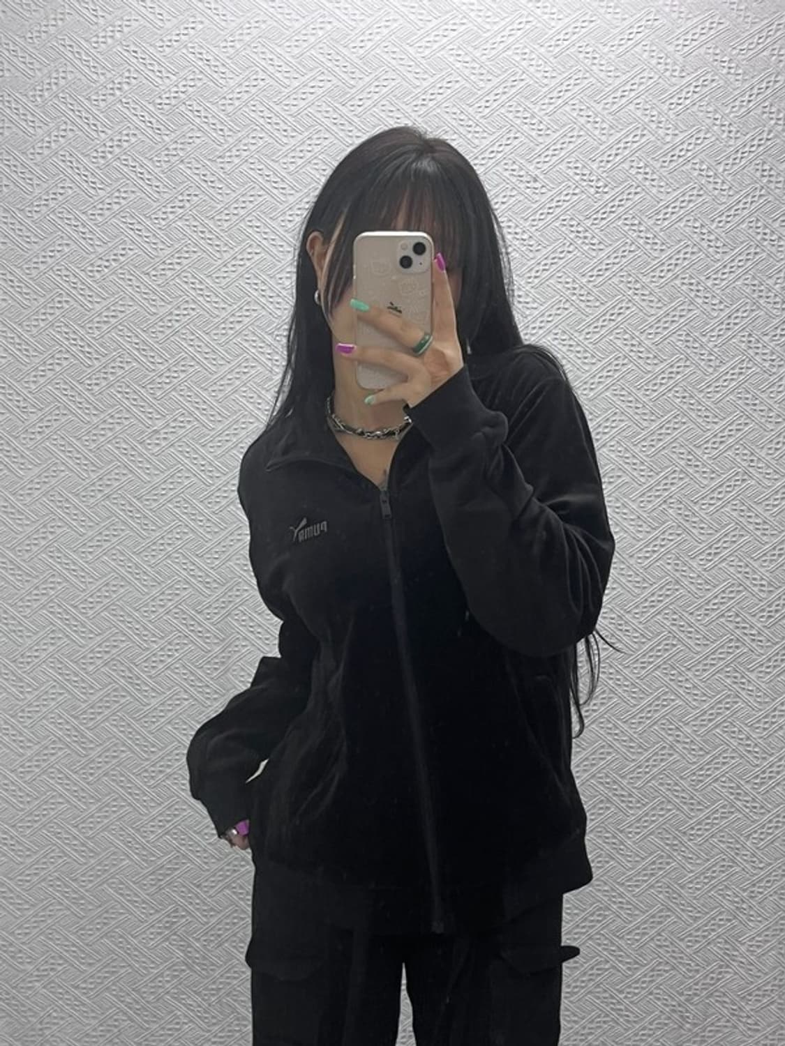 푸마 빈티지 웜셀 벨루어 벨벳 져지 집업 L C07389 상품이미지1