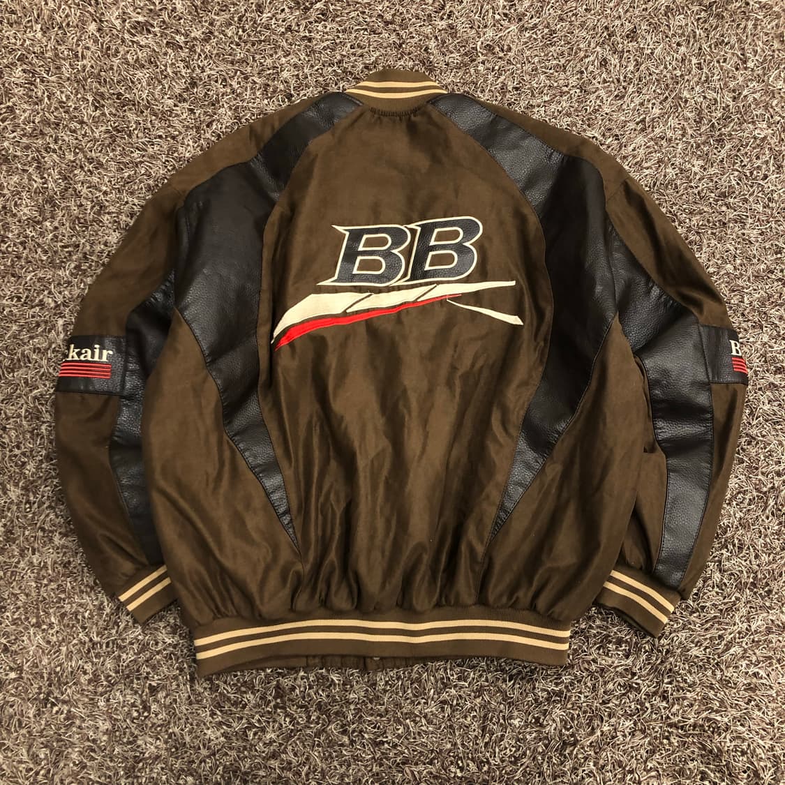 빈티지 Blackair 브라운 바시티 퀄팅 자켓 상품이미지4