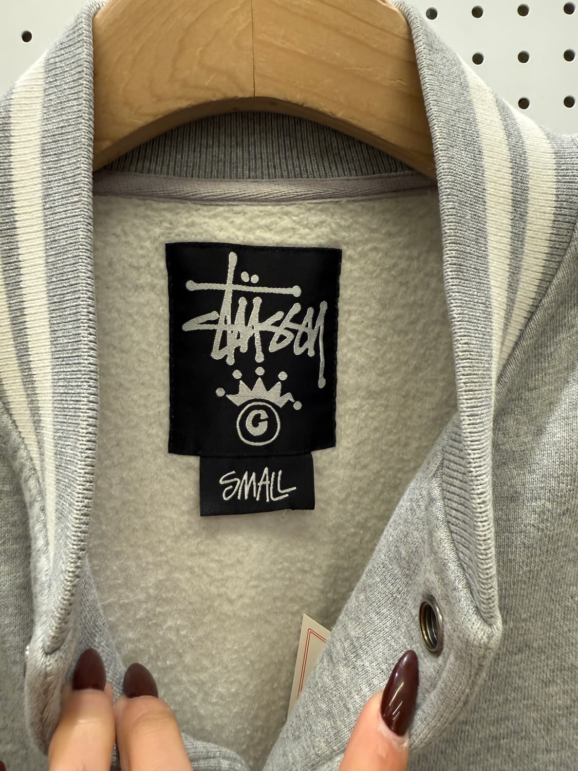 스투시 튀시 바시티 스냅 자켓 그레이 U1292 상품이미지5