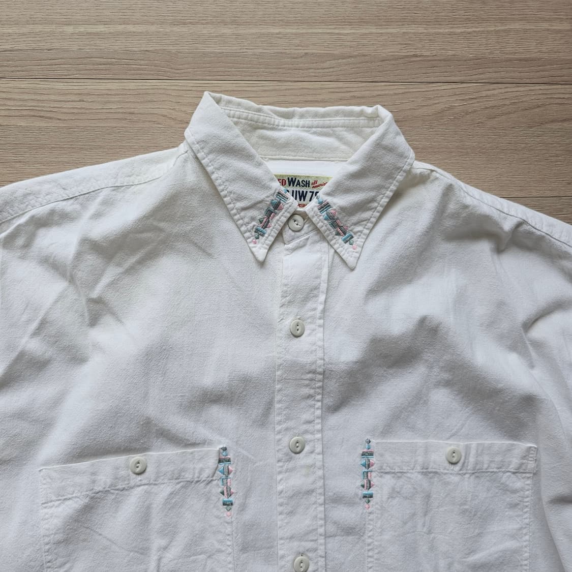 105 L XL GARRISN USEDWASH 자수 긴팔 셔츠 남자 상품이미지3