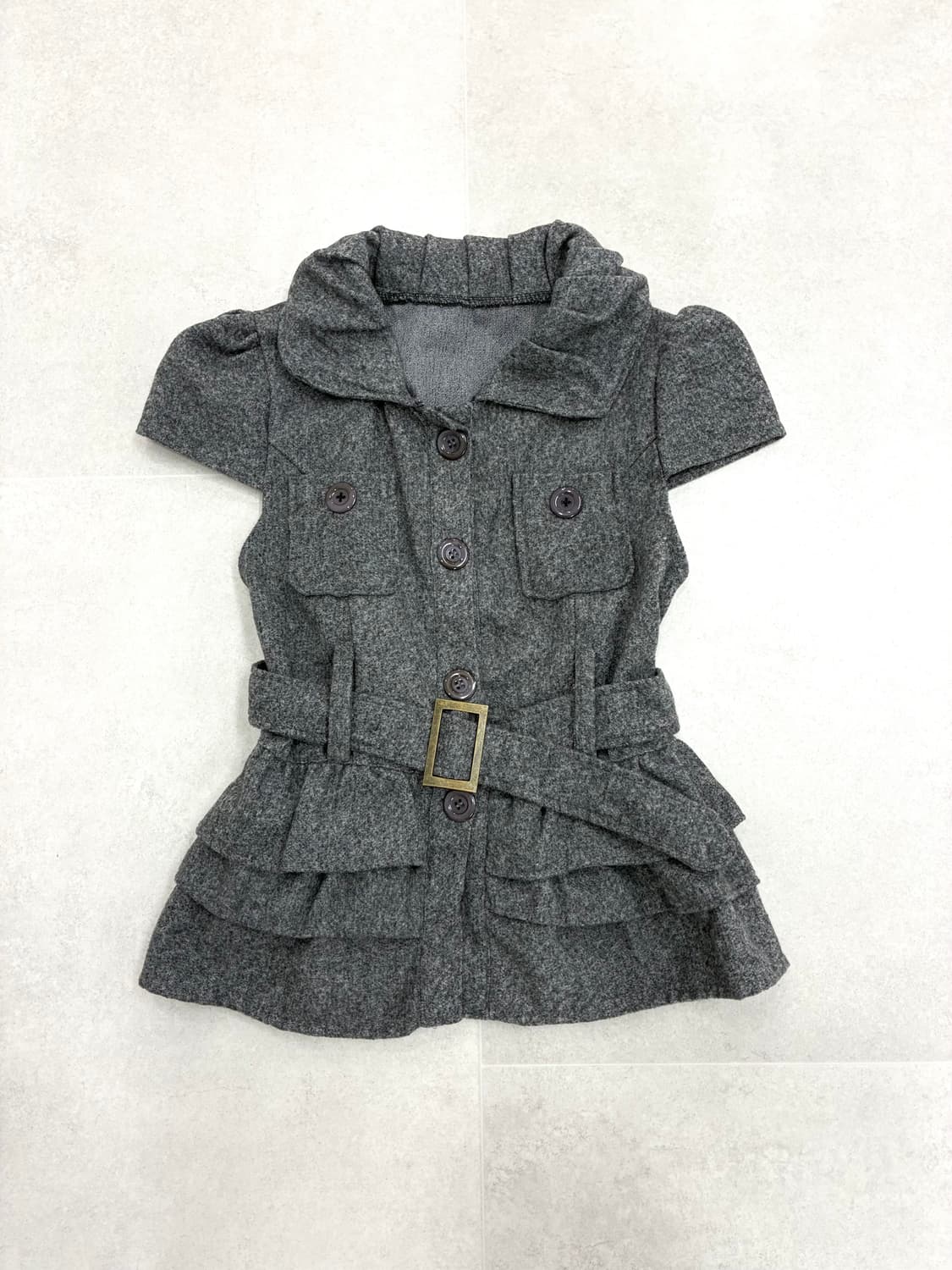 버튼 반팔 자켓 상품이미지1