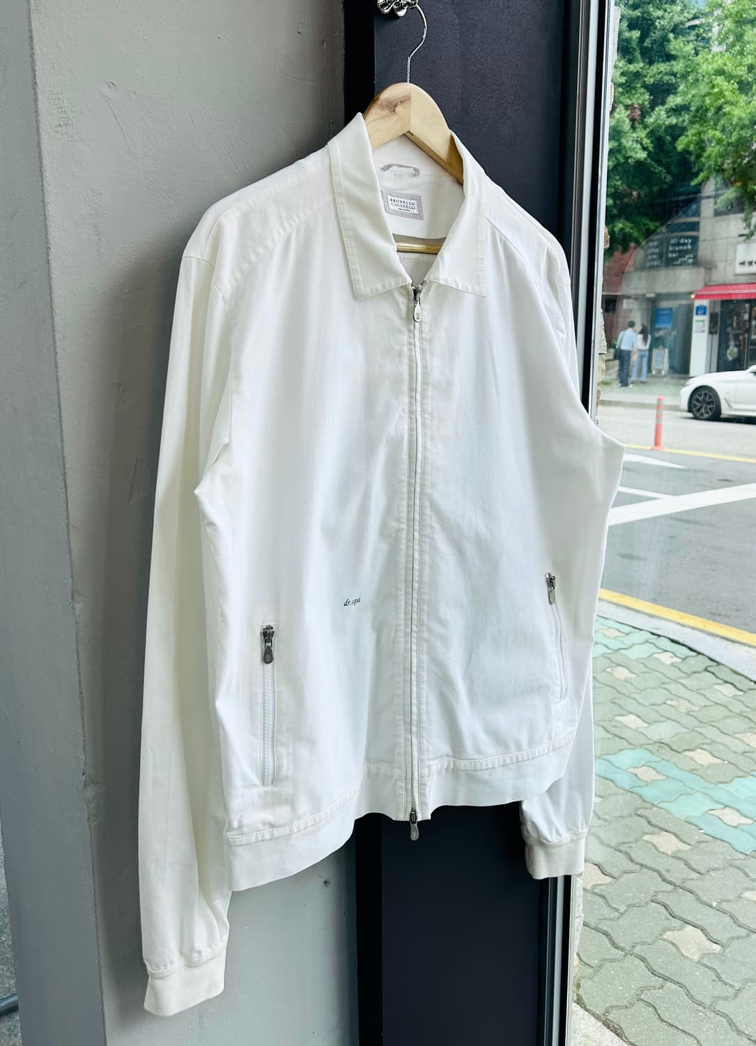 M/ 브루넬로 쿠치넬리 화이트 봄버 집업자켓 상품이미지2