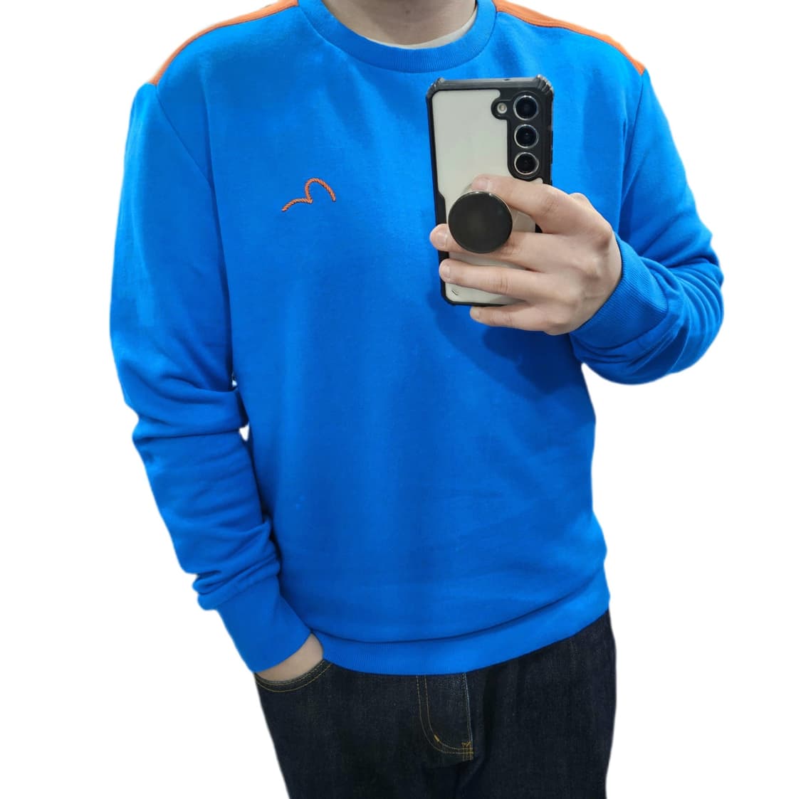 M) 새상품 EVISU 에비수 블루 맨투맨 상품이미지2