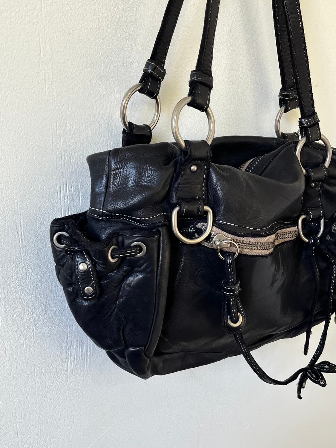 italy 플라워키링 레더 숄더백 상품이미지4