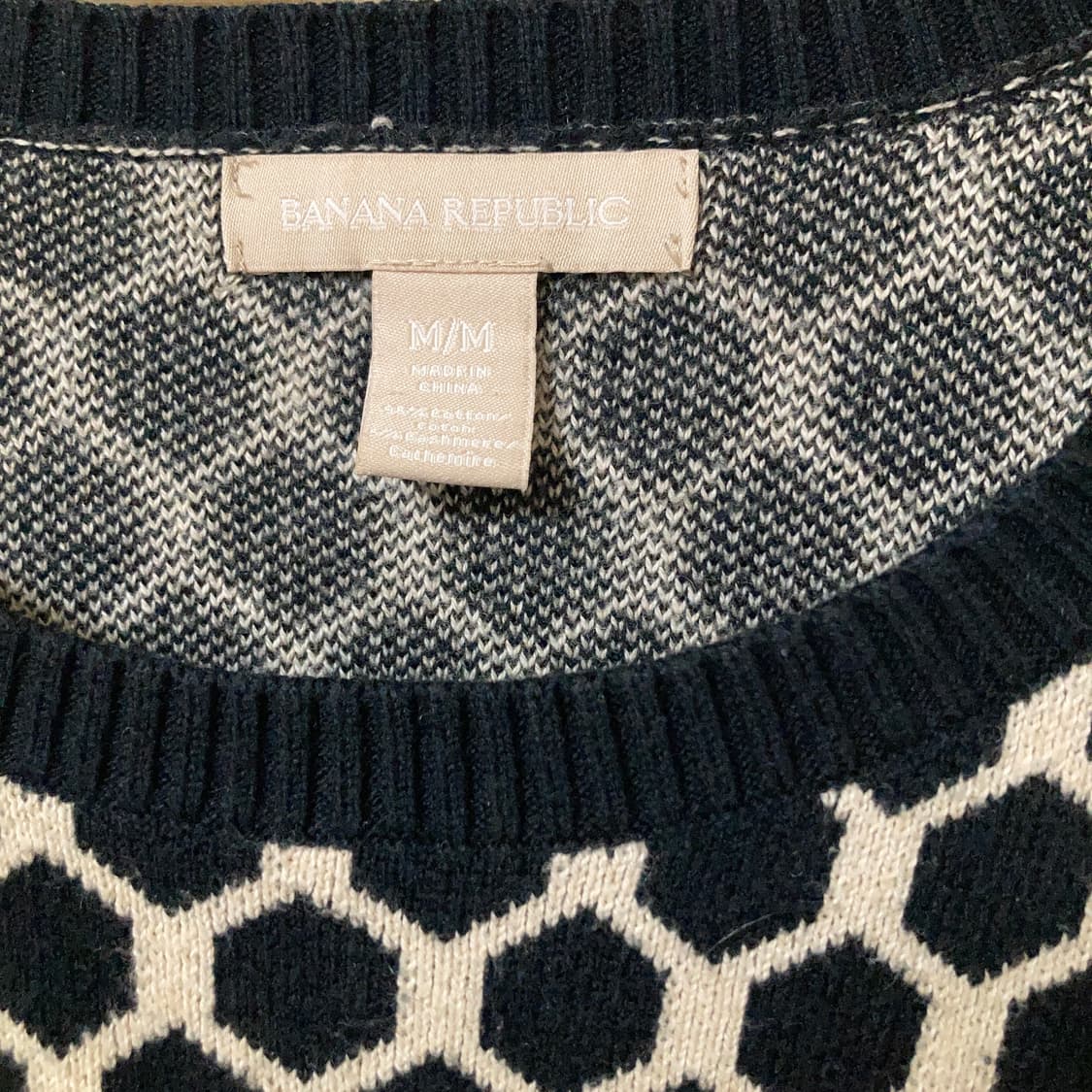 바나나 리퍼블릭 면+캐시미어 패턴 니트  상품이미지6