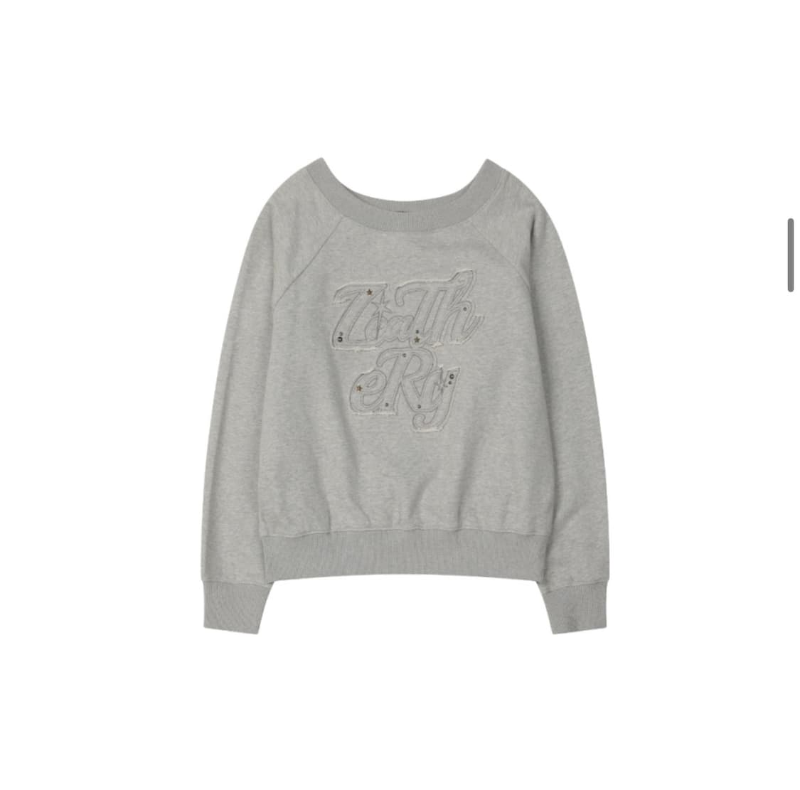 (FREE) 레더리 오프숄더 아플리케 스웻셔츠 [MELANGE] 판매 상품이미지9