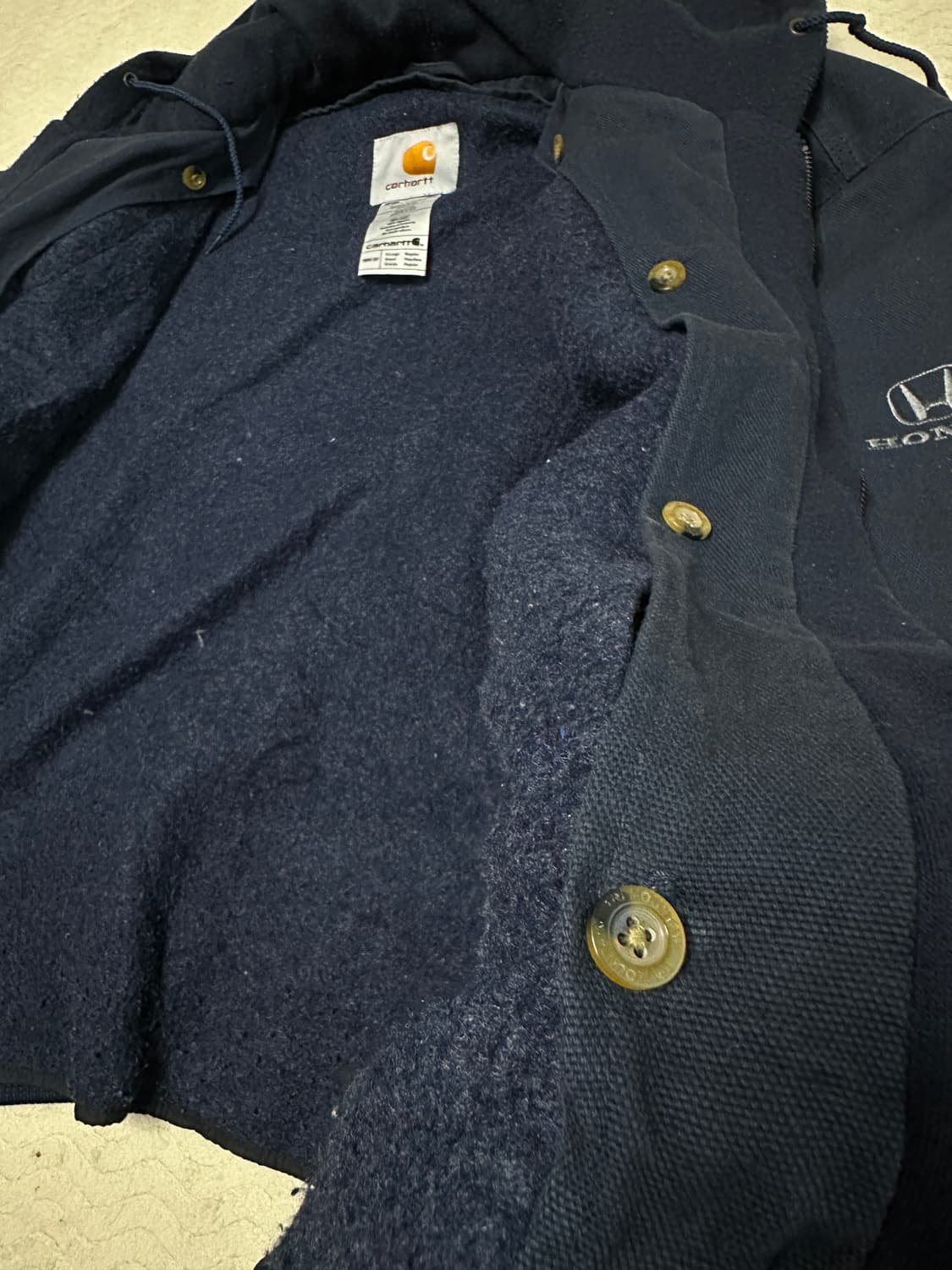 칼하트 x Honda 워크 후드자켓 네이비 XL 상품이미지5