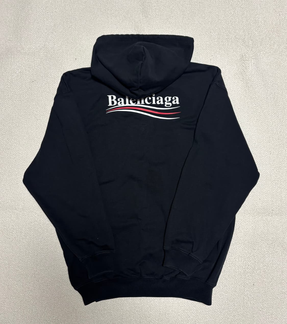 발렌시아가 웨이브로고 후드티 M사이즈 상품이미지1