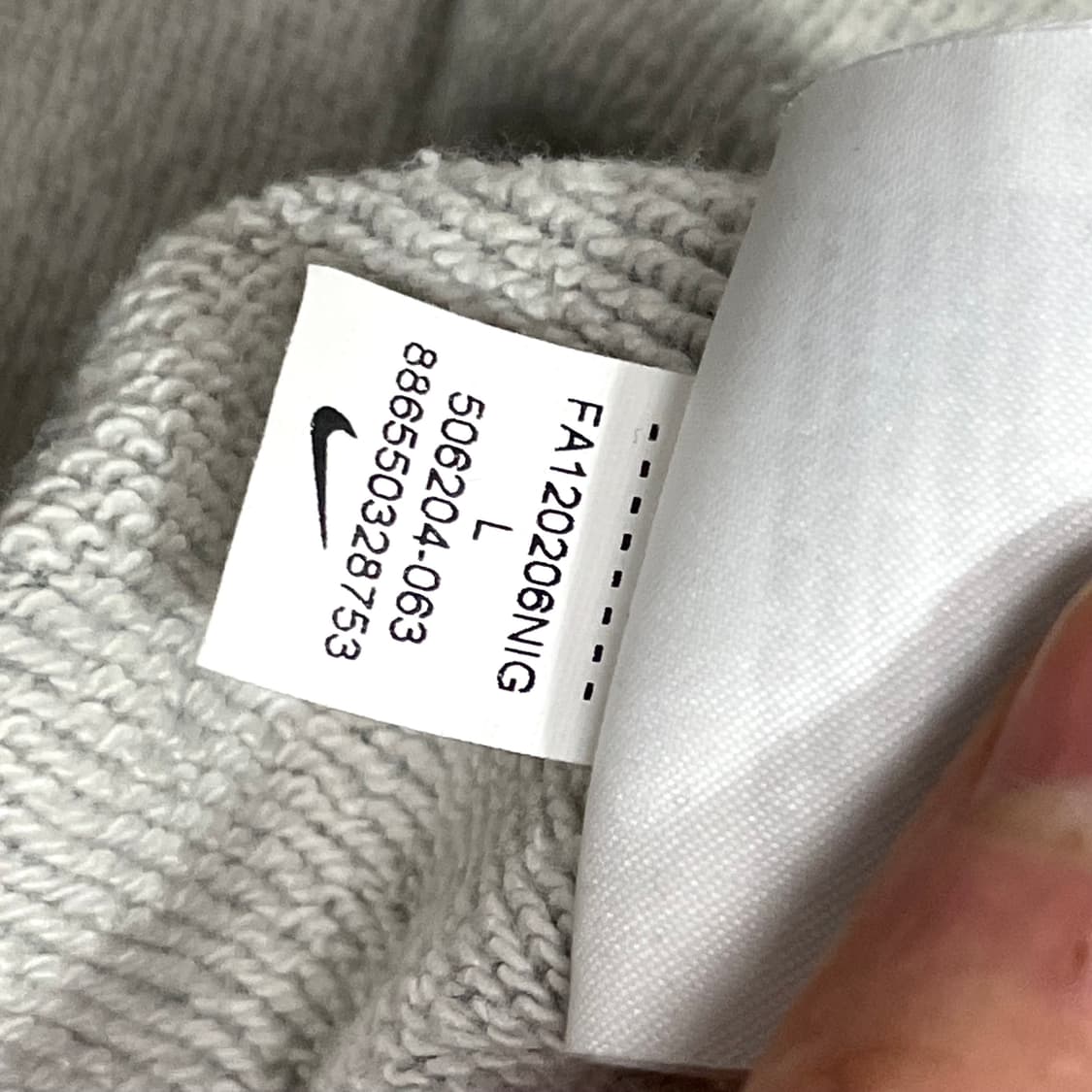 나이키 스펠로고 그레이 후드티셔츠 남성L 상품이미지5