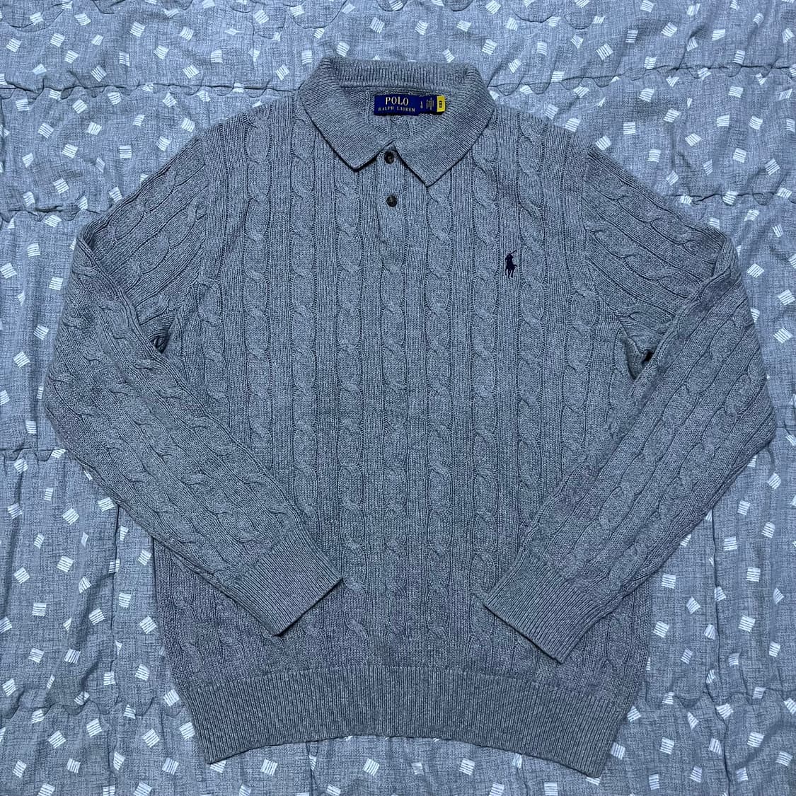 [정품 거의 새상품, L] 폴로 랄프로렌 코튼 케이블 카라 니트 스웨터 상품이미지3