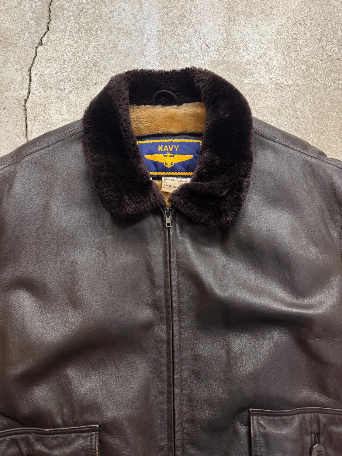 90s Airborne 라이닝 레더 플라이트 자켓 상품이미지3