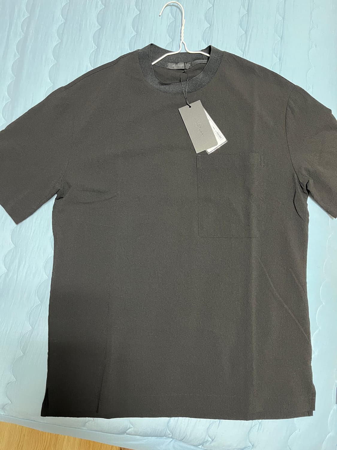 (새상품) 질스튜어트뉴욕 시어서커 반팔 티셔츠 블랙 S 95 상품이미지4