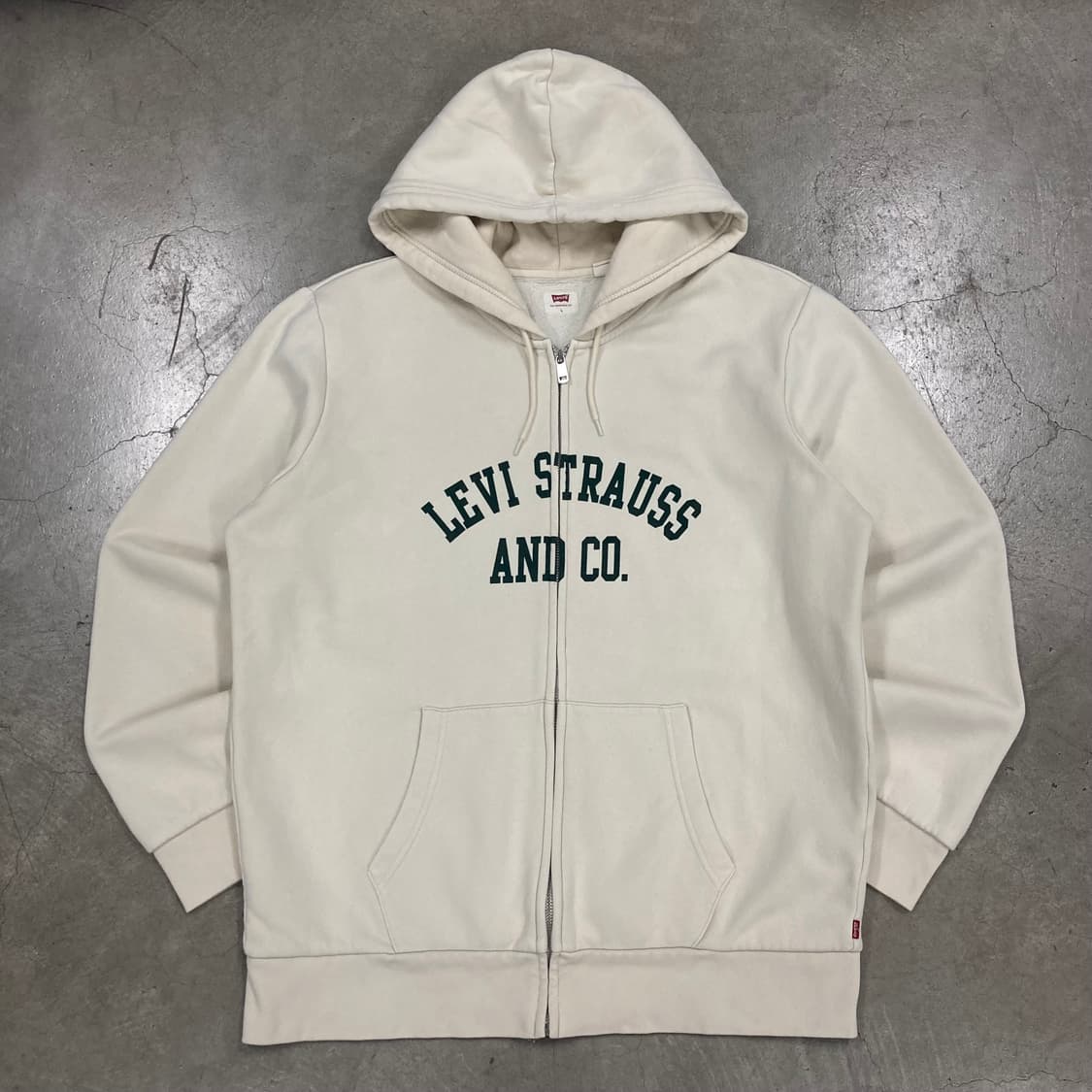 리바이스 아이보리 컬러 스펠아웃 후드집업 상품이미지1