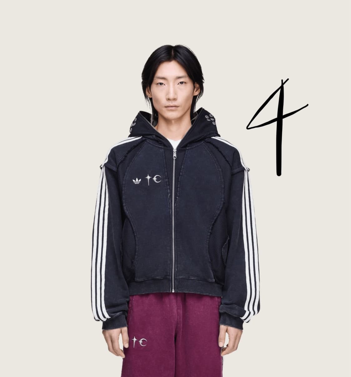 아디다스 떠그클럽 콜라보 후드 집업 블랙 4XL , L 상품이미지1
