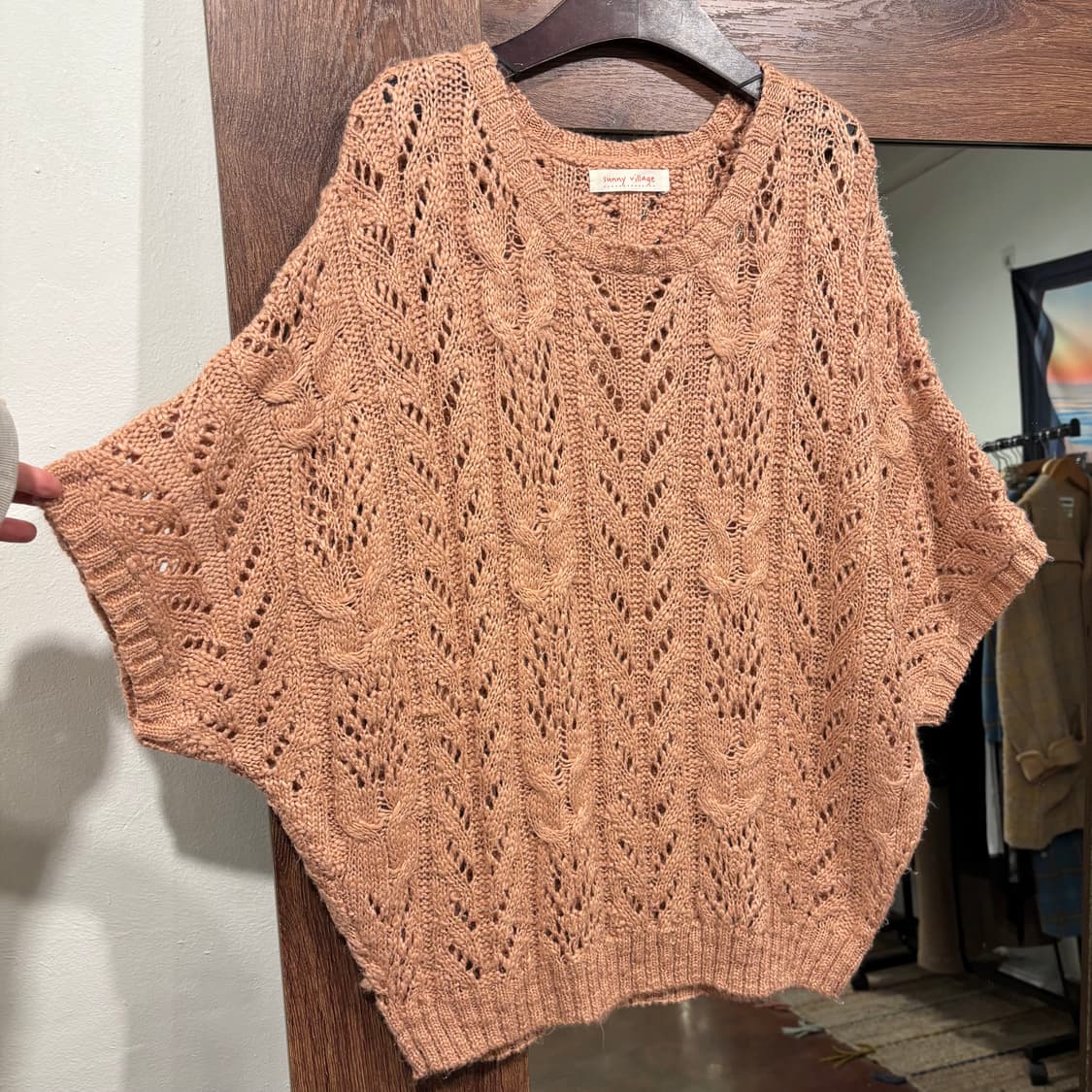 빈티지 코랄 인디핑크 모리 루즈핏 가오리 니트 상품이미지6