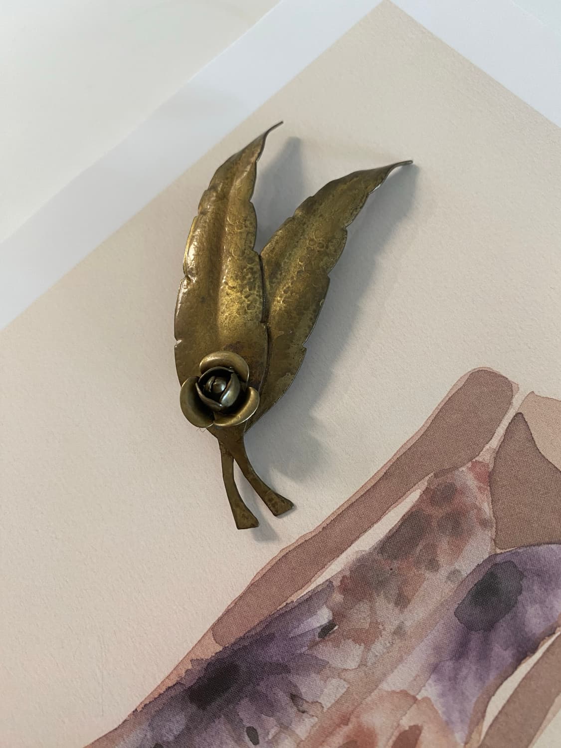 빈티지 잎사귀 브론즈톤 앤틱 브로치 상품이미지2