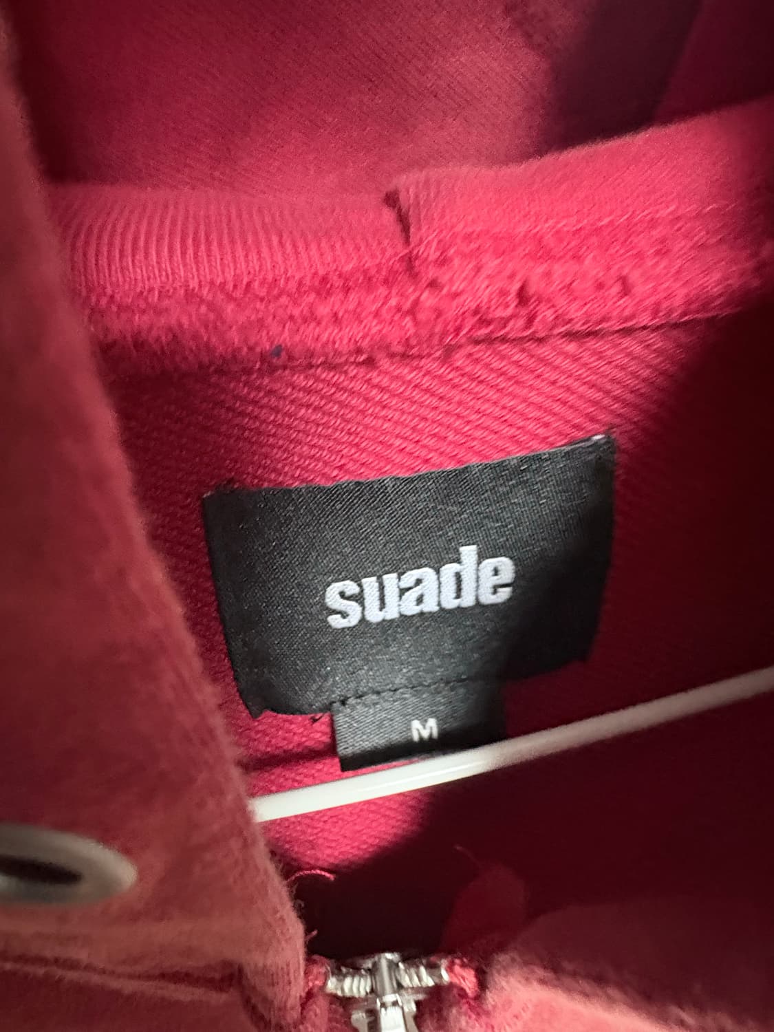 스웨이드 후드집업 레드 상품이미지6