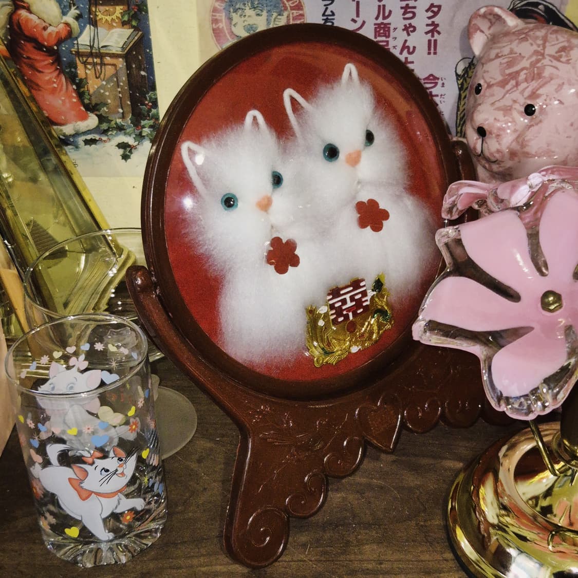 1950s 엔틱 볼록 고양이 회전 거울 장식 상품이미지5