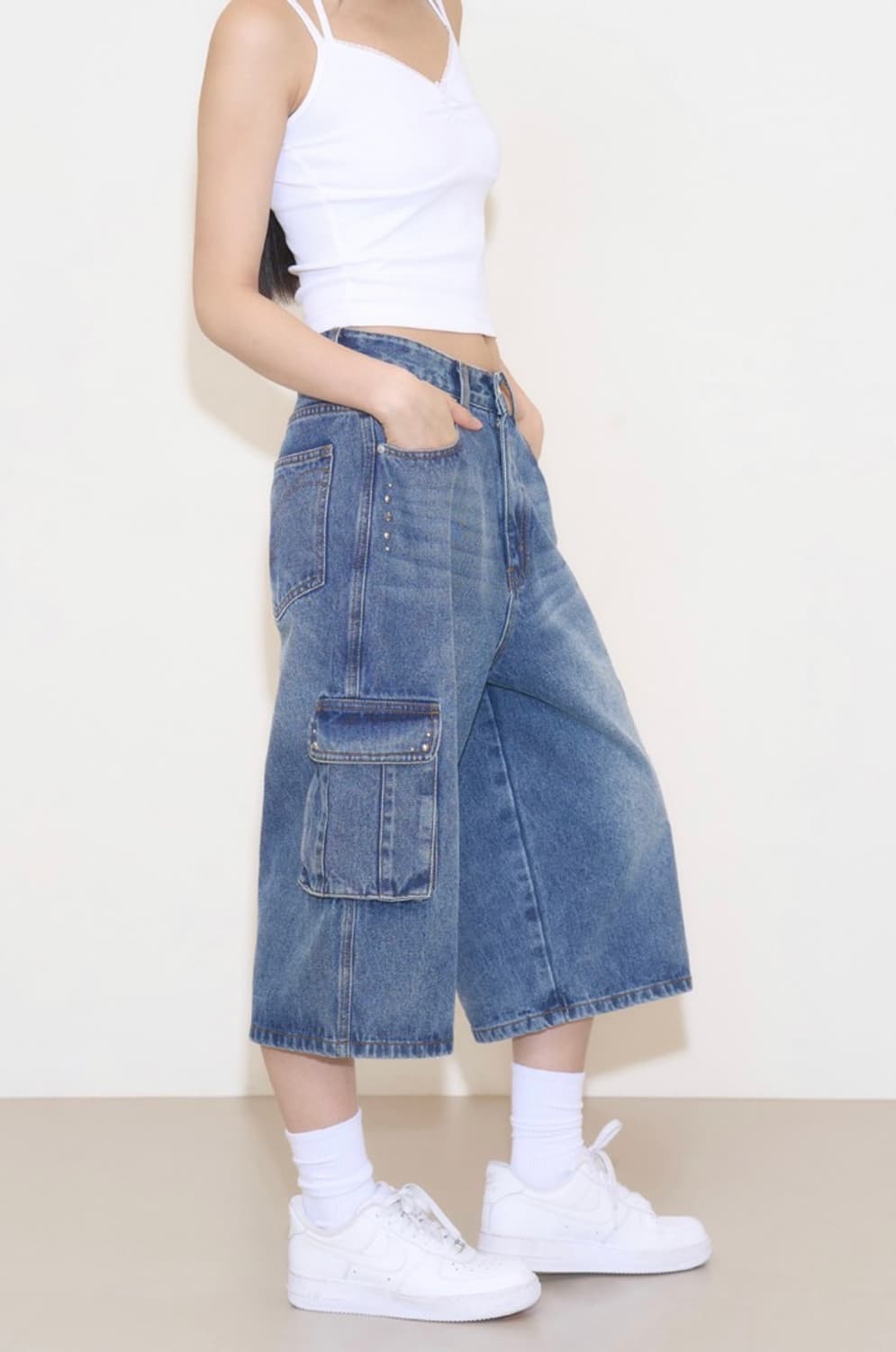 ILLIGO 일리고 스터드 크로스 버뮤다 팬츠 바지 S 상품이미지4