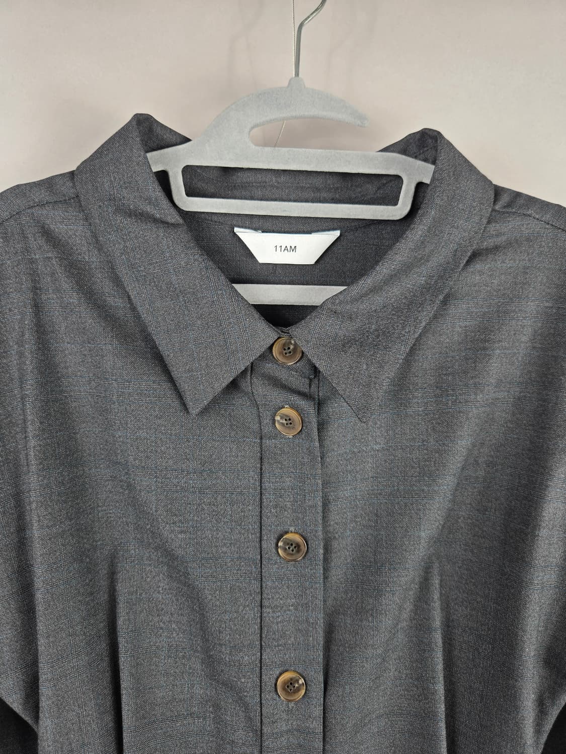 [무료배송]11AM 여성 F 스판 가오리 뒷트임 긴팔 셔츠 미니 원피스 상품이미지2