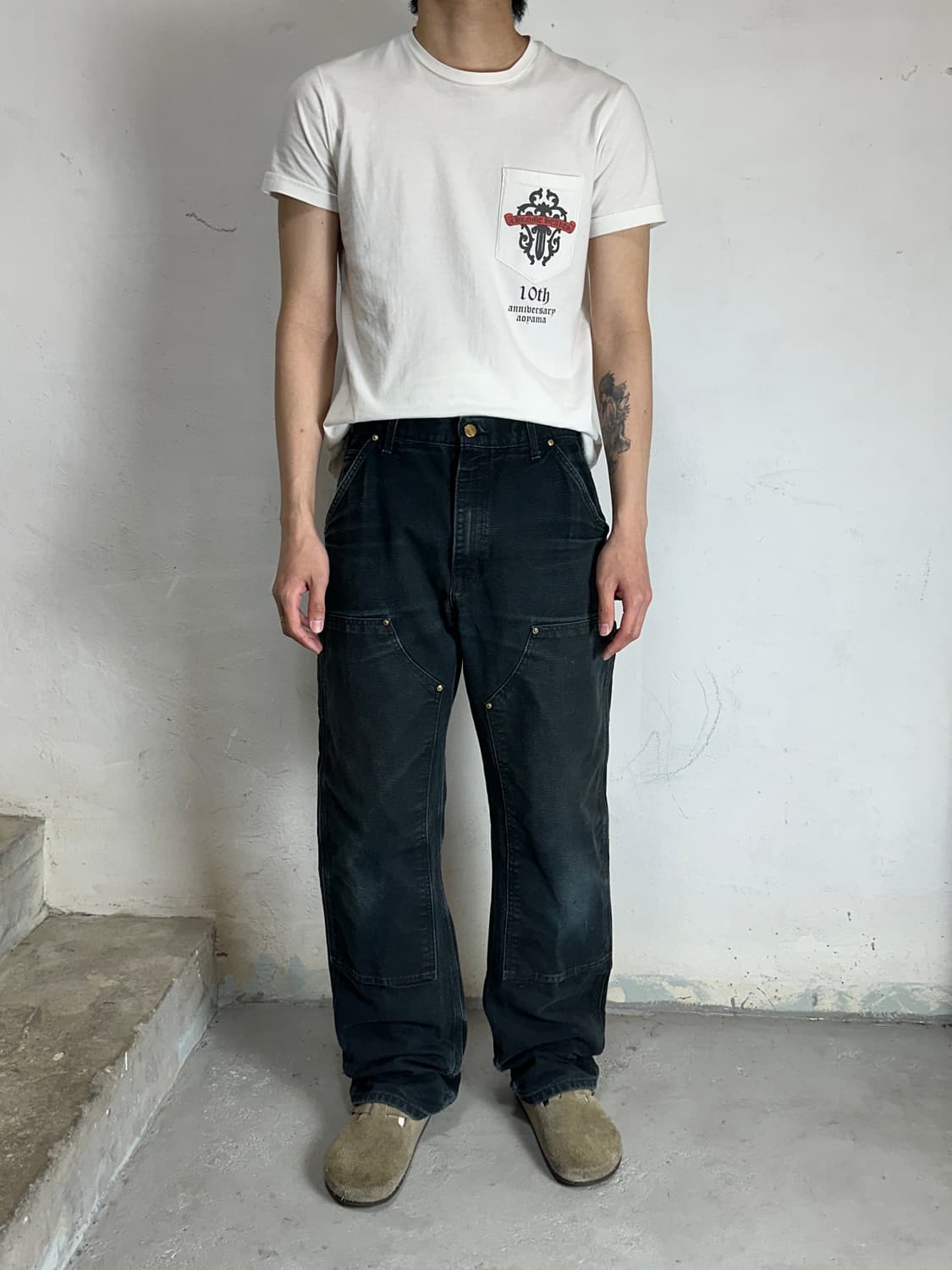 OG USA Made 칼하트 B01 더블니 블랙 칼하트 썩블니 카펜터 상품이미지2