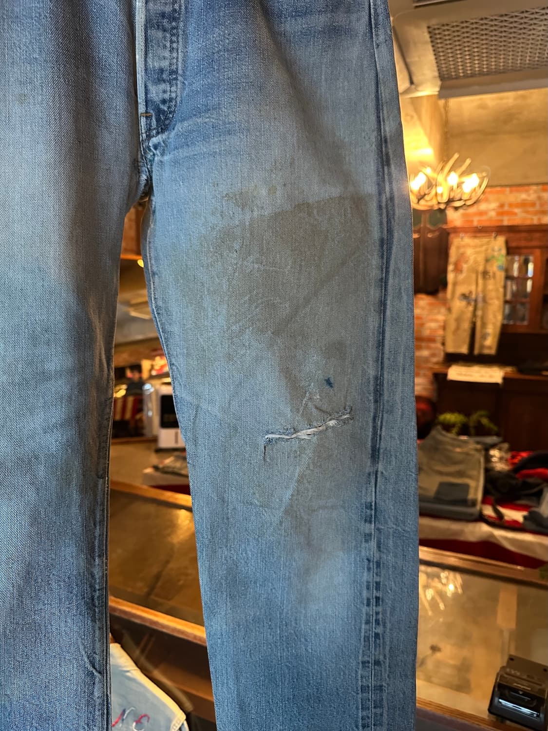 70s USA 빈티지 리바이스 501 66후기 셀비지 데님 팬츠 상품이미지3