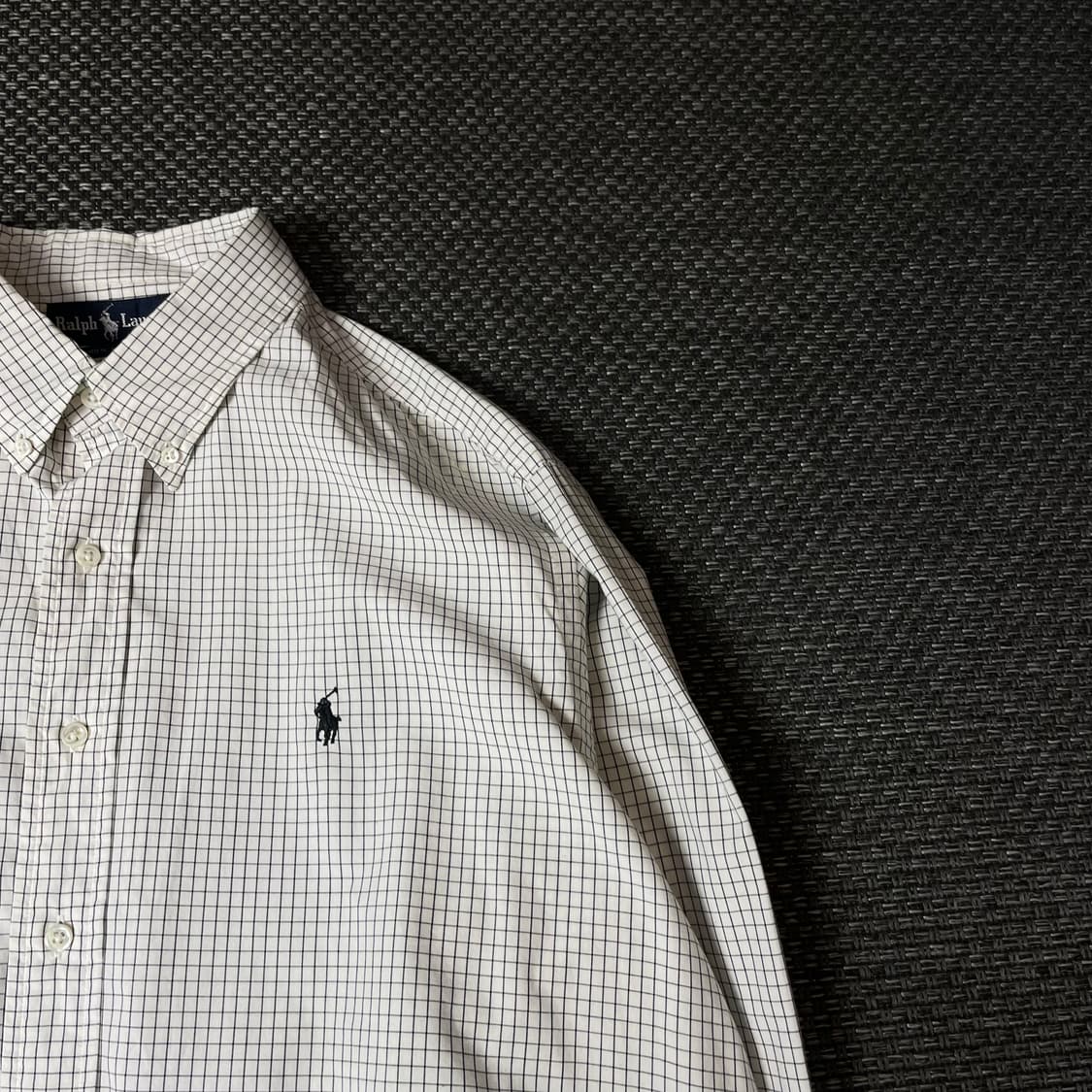 폴로랄프로렌 블랙 화이트 깅엄체크 긴팔 셔츠 44-88 상품이미지3