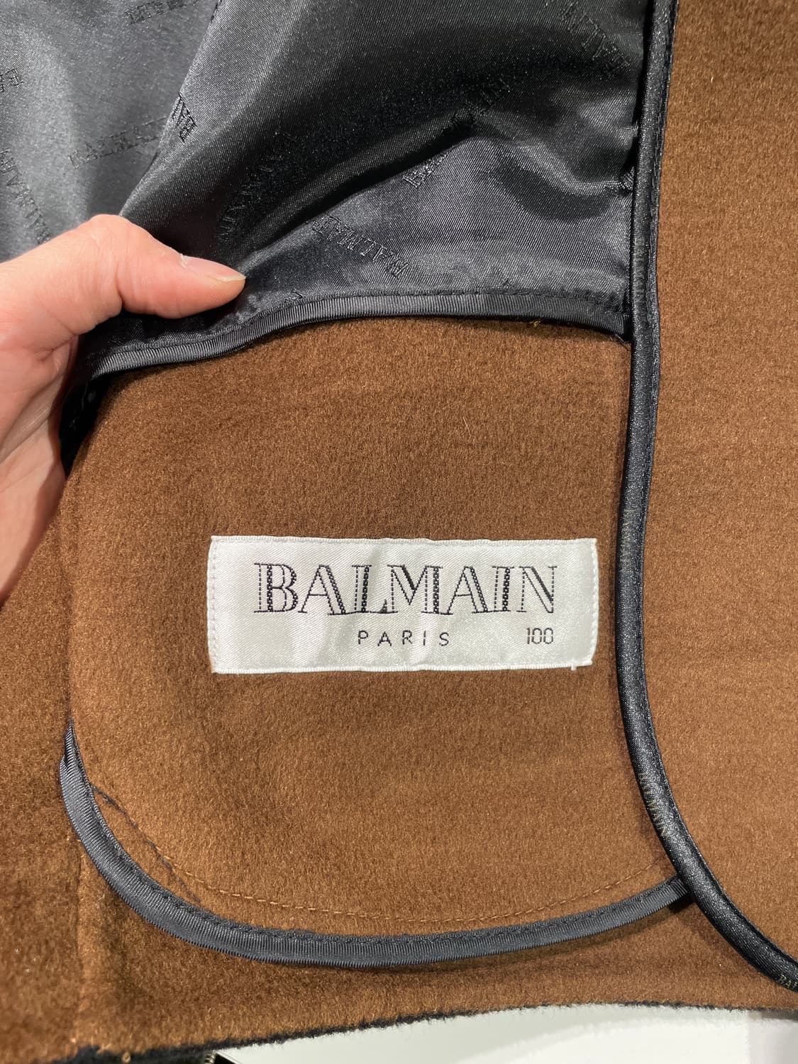 발망 블랙 스퀘어 로고 히든 집업 울 캐시미어 자켓 상품이미지7