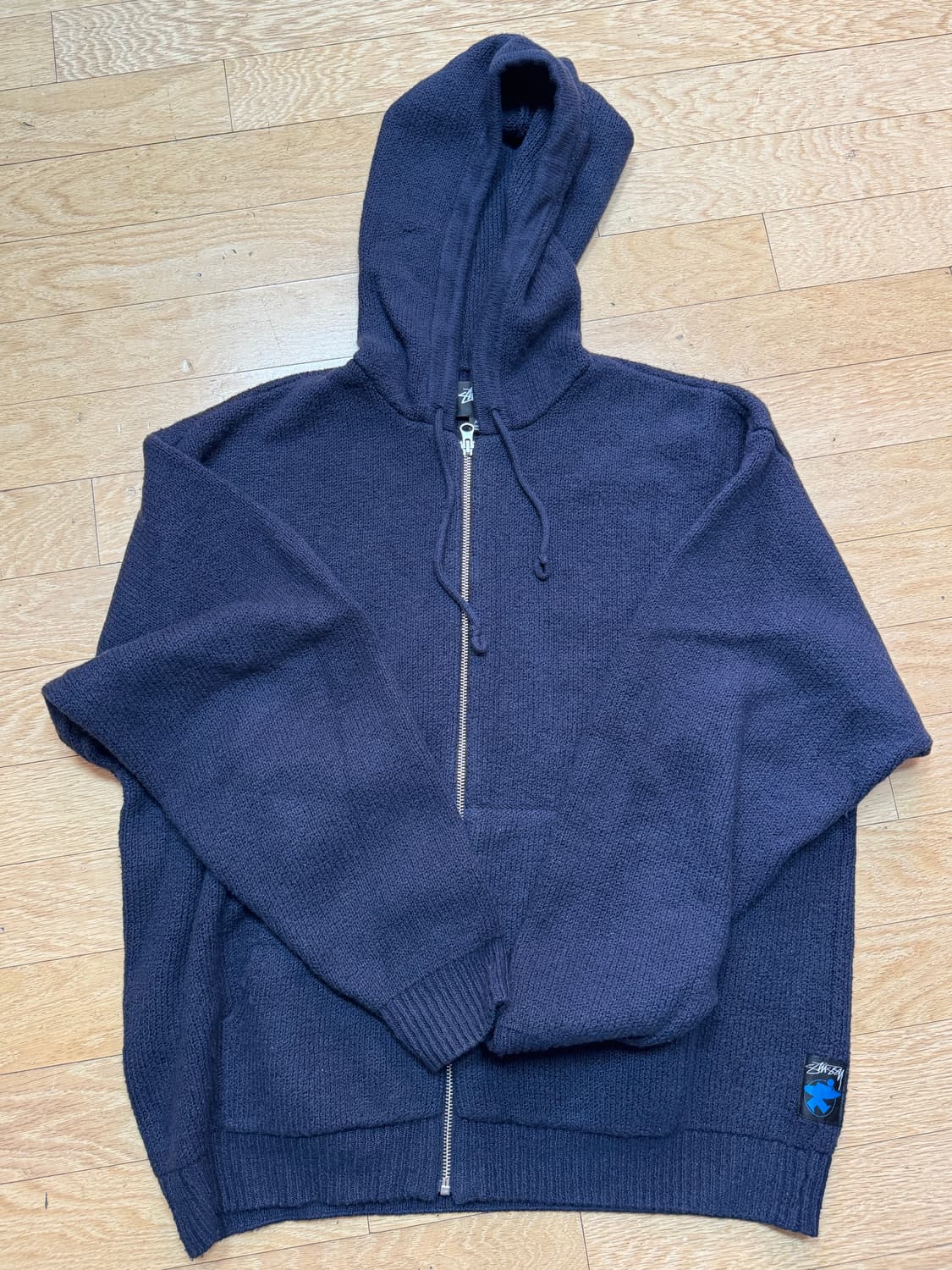 [M] 스투시 네이비 니트 집업 상품이미지1