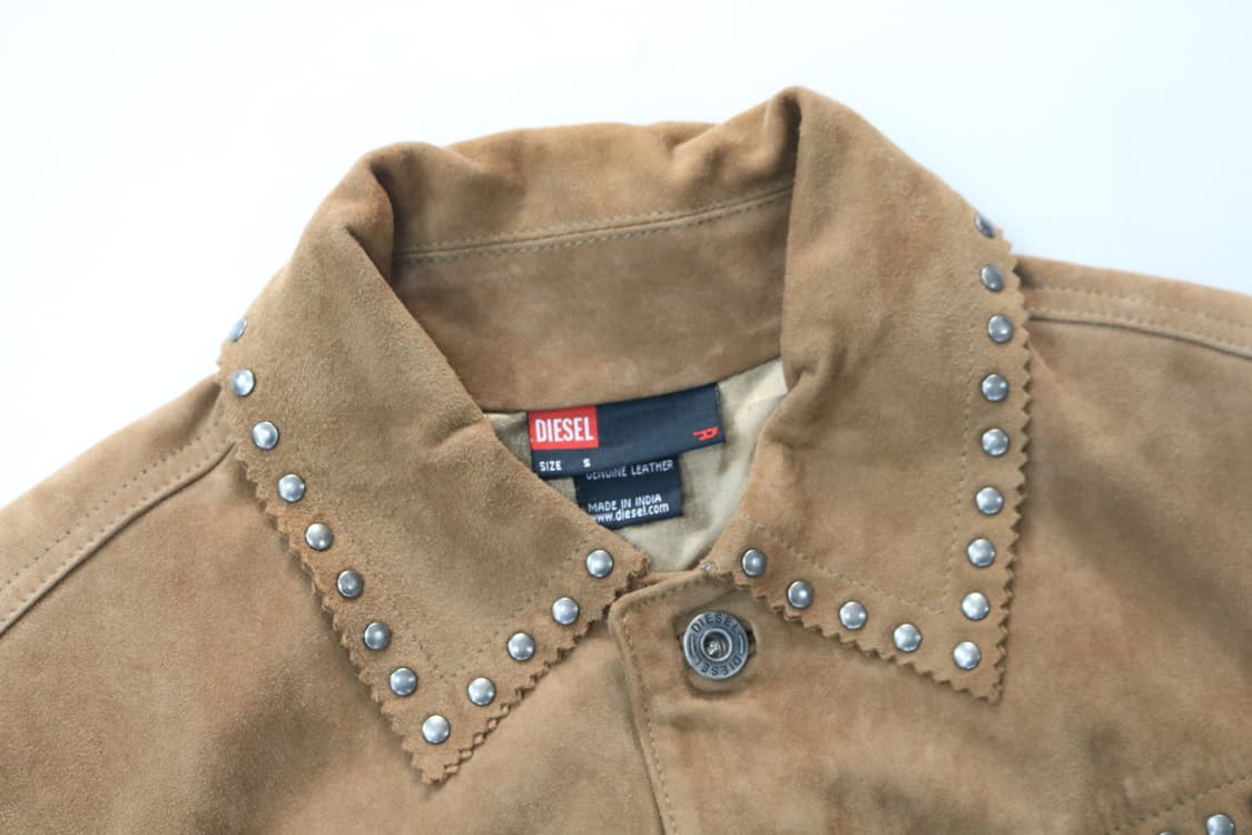 DIESEL 디젤 웨스턴 스터드 프링지 스웨이드 레더 자켓 (S) 상품이미지5