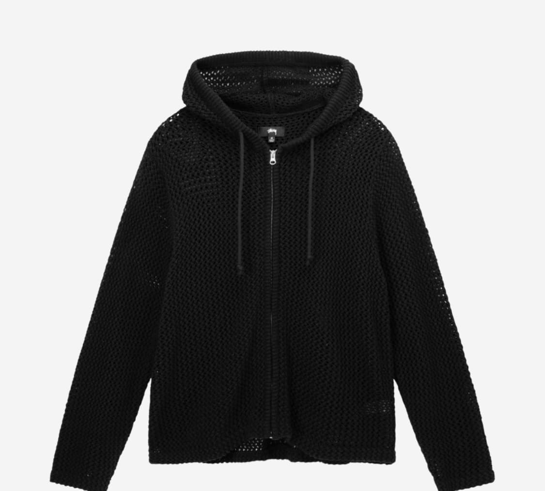 스투시 매쉬 후드집업 Stussy Mesh Zip Hoodie Black 상품이미지1