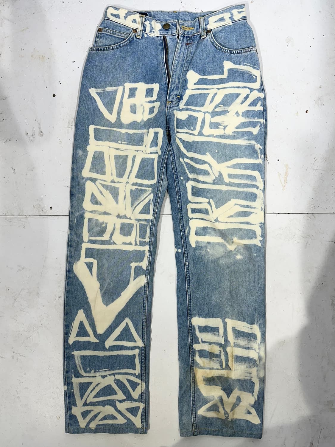 리 그래피티 프린팅 와이드 연청 데님 팬츠 청바지  상품이미지4