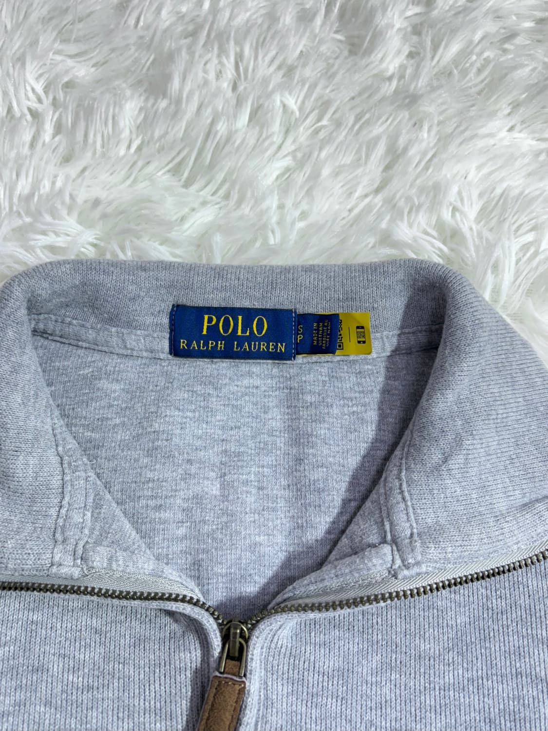 폴로 랄프로렌 QR 그레이 포니 반집업 니트  상품이미지7
