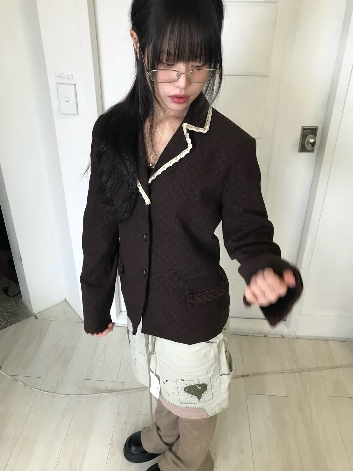 빈티지 레이스 디테일 자켓 상품이미지1