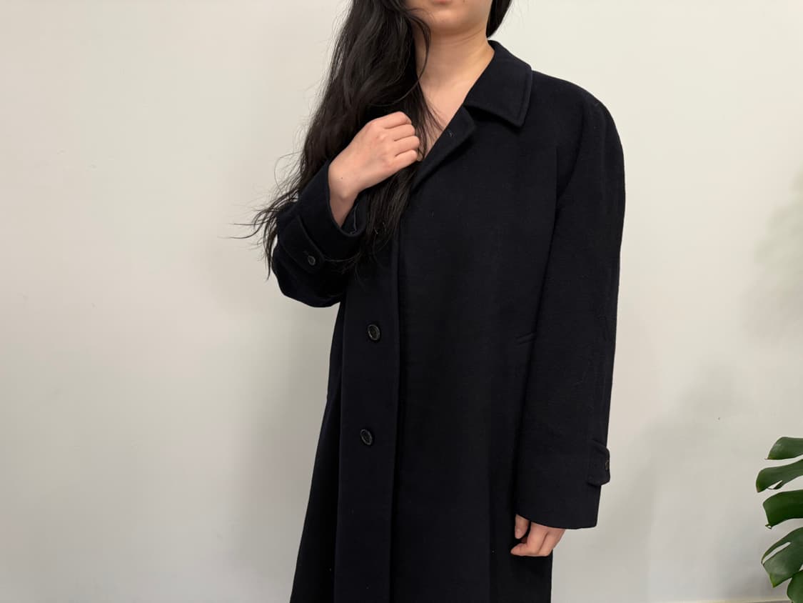 빈티지 캐시미어 롱 코트 블랙 상품이미지4