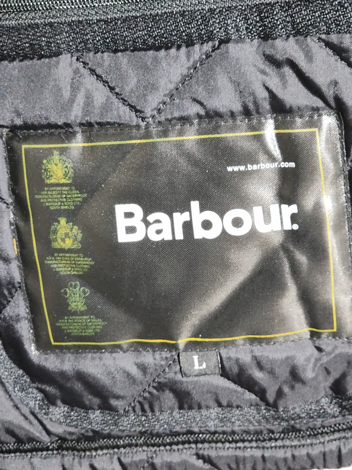 (L) 바버 퀼팅자켓 블랙 누빔점퍼 코듀로이 카라넥  상품이미지4