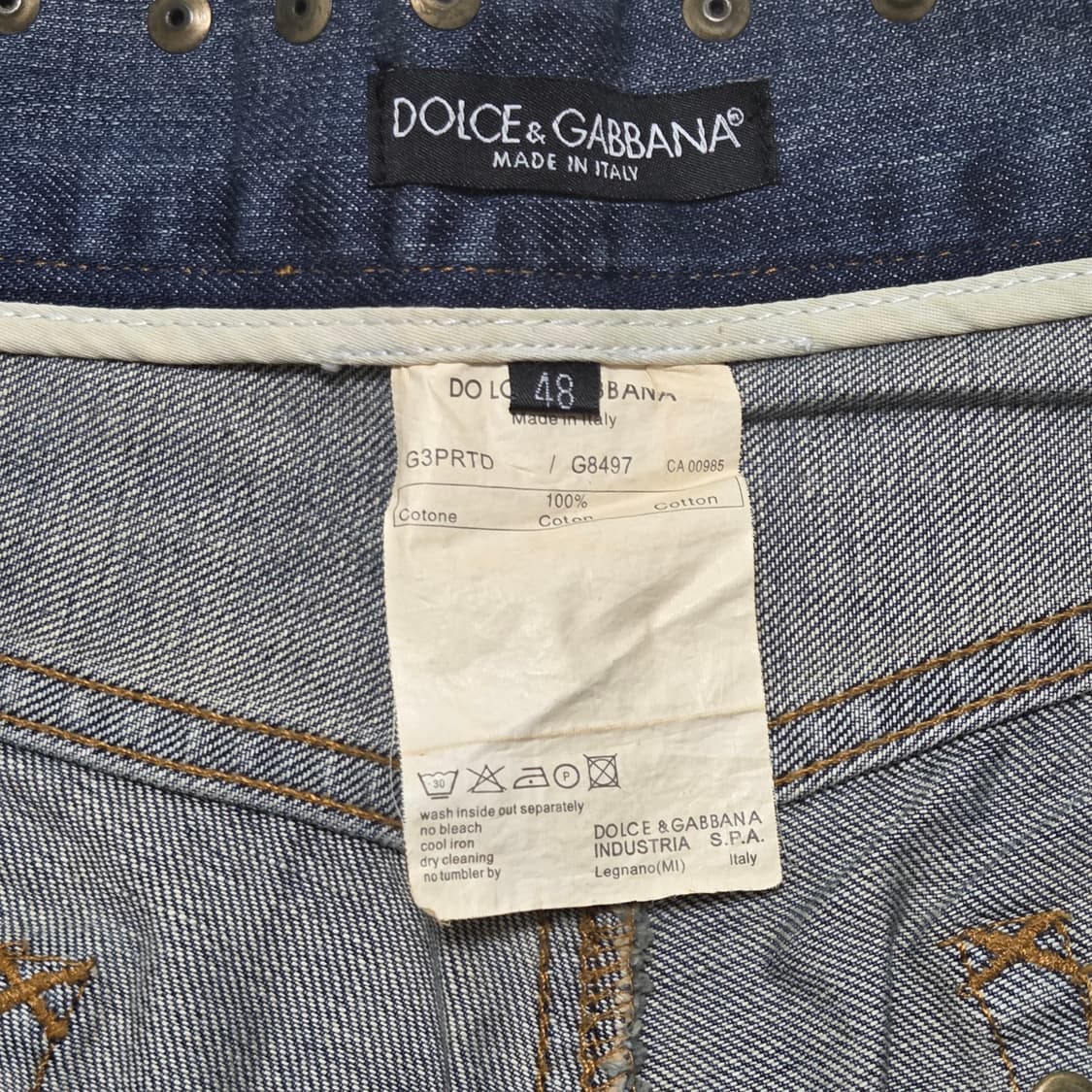 Dolce & Gabbana 돌체앤가바나 웨스턴 스터드 빈티지 데님 청바 상품이미지5