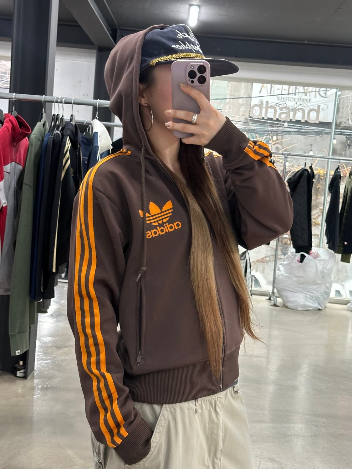 아디다스 90s 후드플락 트랙집업 브라운 상품이미지4