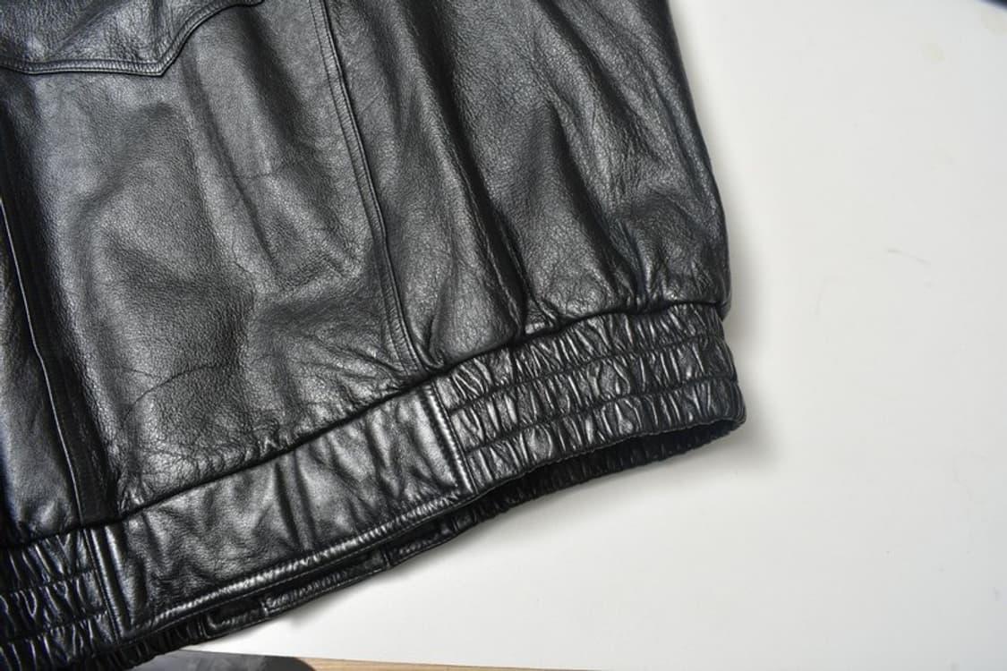 90S 생로랑 무드 레더 가죽 자켓 항공 점퍼 105 N1330 상품이미지6