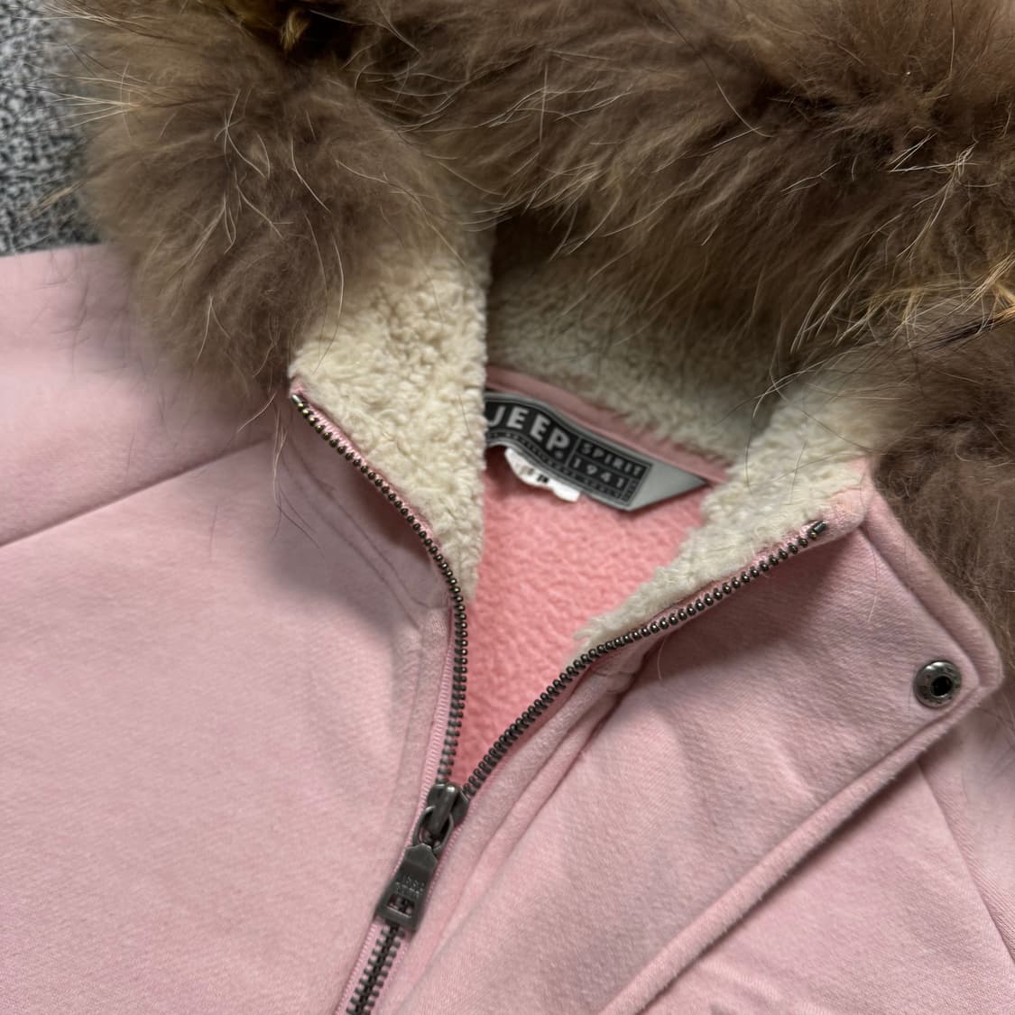 Name : Jeep 지프 연핑크컬러 반집업 후드퍼 울프죠 :)  상품이미지4