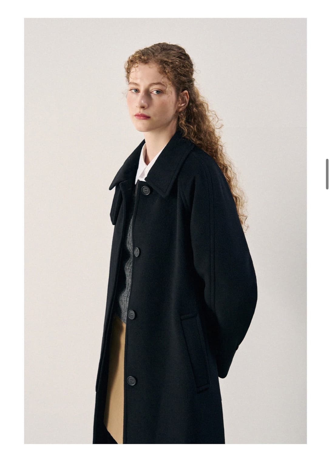 (M) 드로우핏 우먼 소프트 캐시미어 싱글 발마칸 코트 [BLACK] 상품이미지6