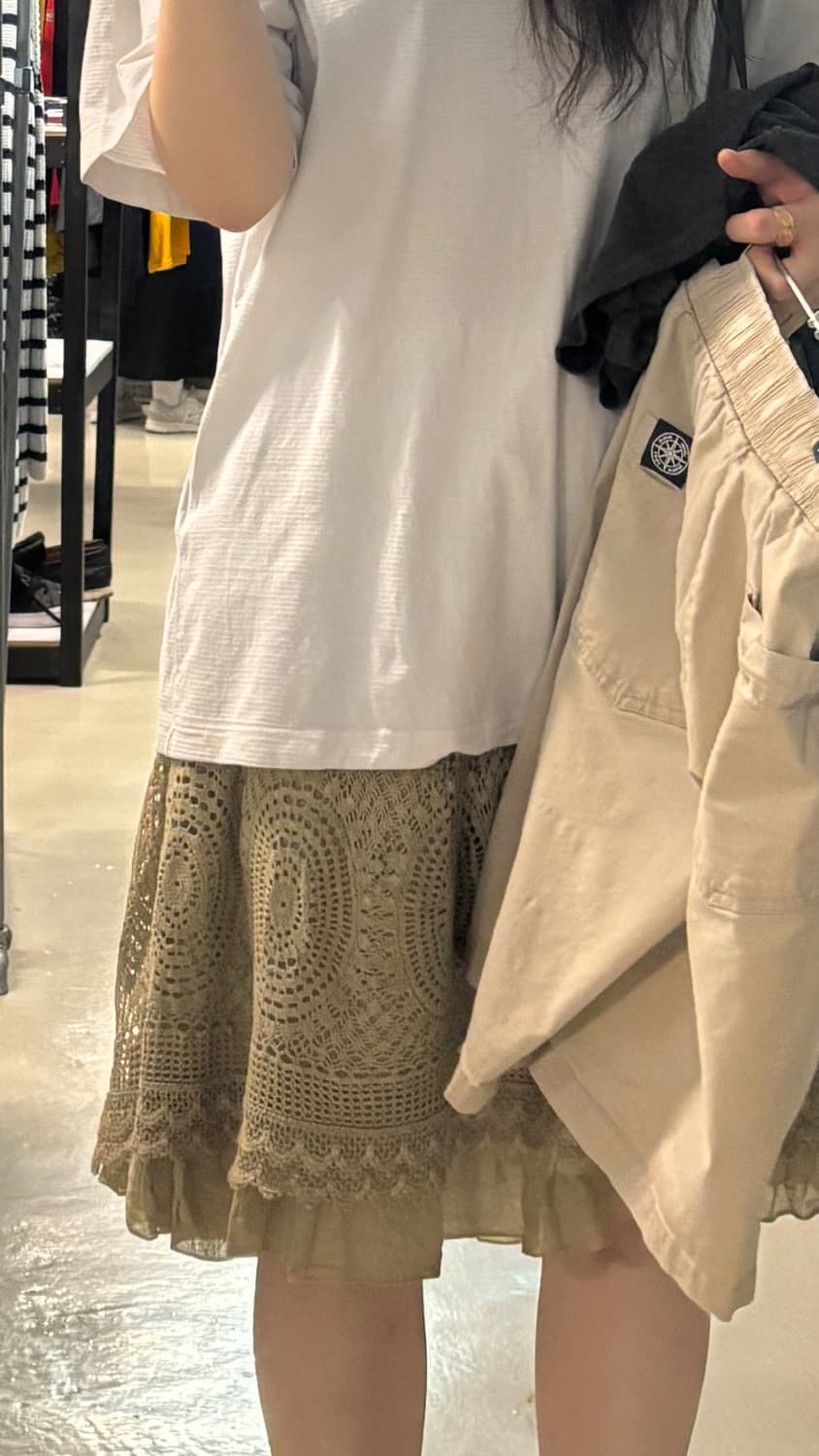 모리 빈티지 레이스 크로셰 스커트 상품이미지2