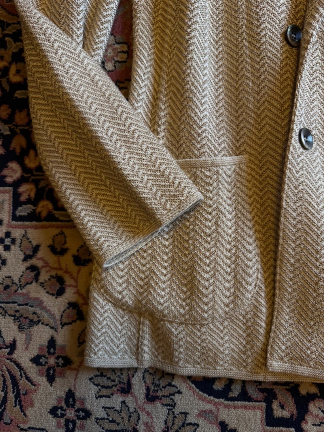 라르디니 리넨 실크 더블 브레스티드 자켓 100 상품이미지4