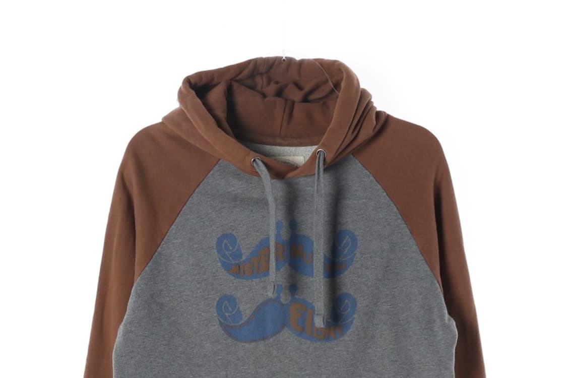 에잇세컨즈 빈티지 콧수염 그래픽 래글런 후드티 L 상품이미지3