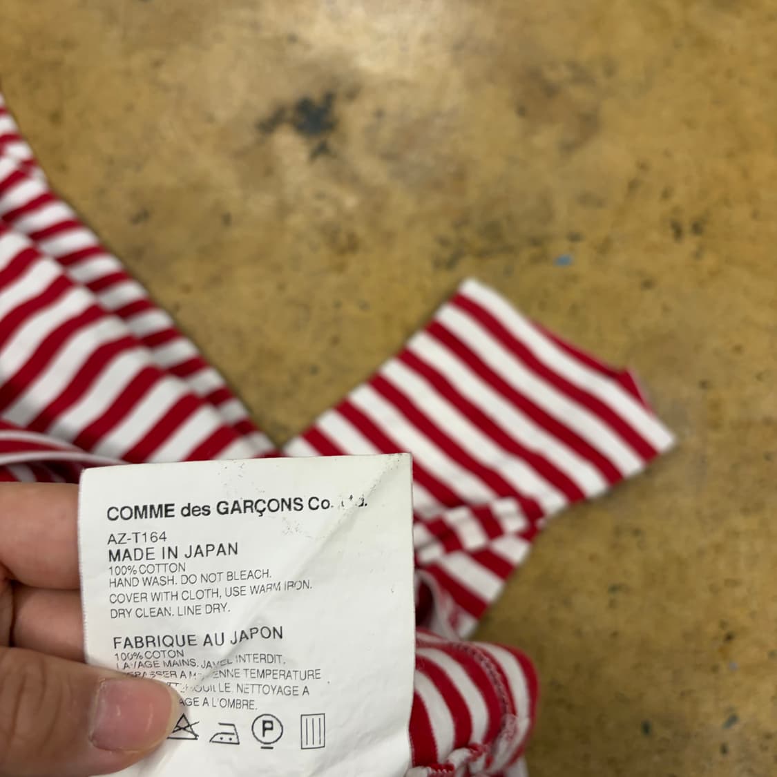 꼼데가르송 레드 스트라이프 단가라 롱슬리브  상품이미지6
