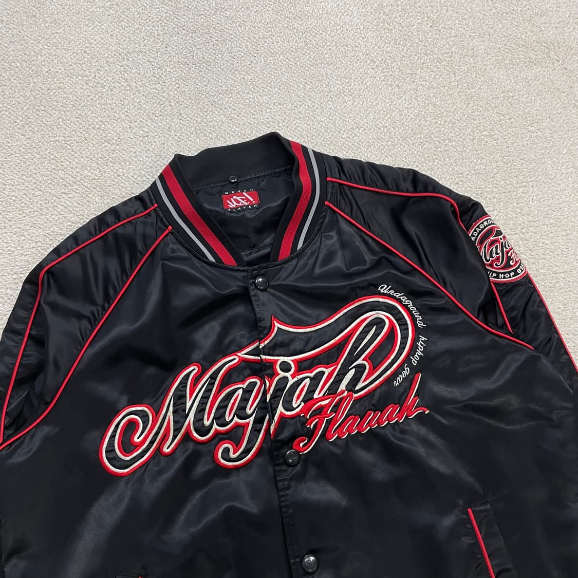 마자플라바 슬러거 로고 베이스볼 자켓 블랙 상품이미지2