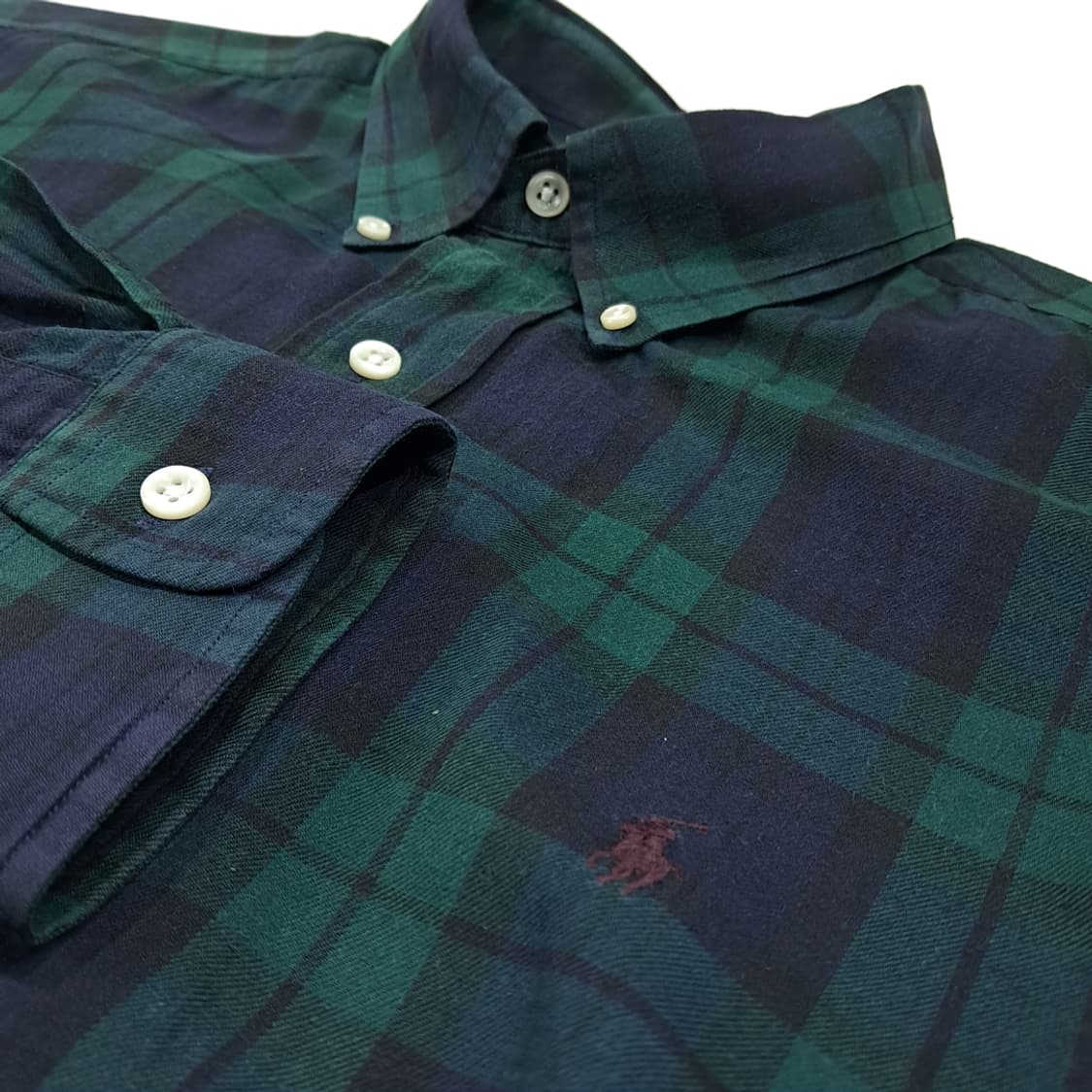 CL681 XL 폴로 90s 홍콩판 클래식 블랙워치 타탄체크 셔츠 남방 상품이미지4